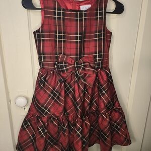 Charming Plaid Kids Dress with Bow